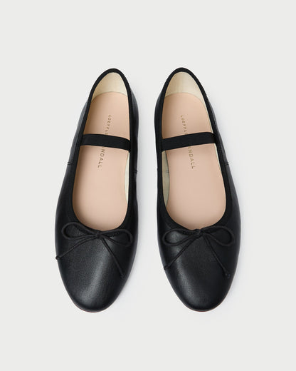 Loeffler Randall Leonie Black Leather Ballet Flat
