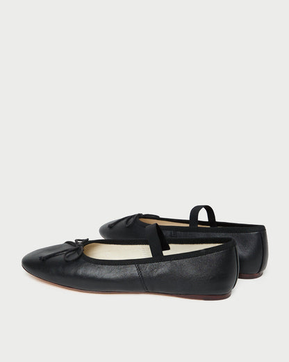 Loeffler Randall Leonie Black Leather Ballet Flat