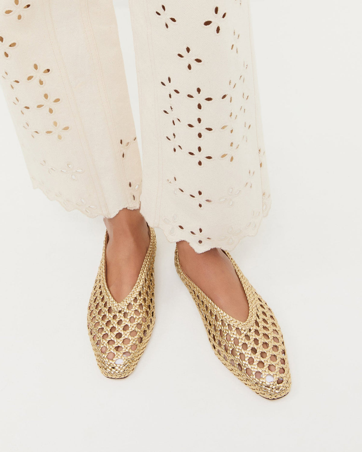 Loeffler Randall Emery Gold Ballet Flat