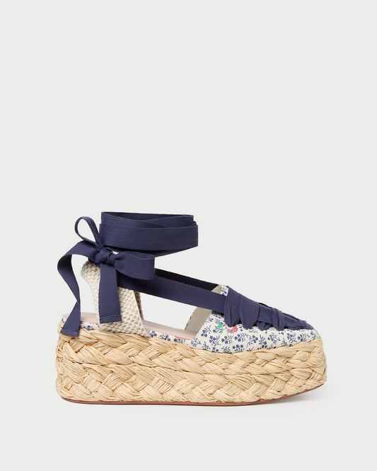 Loeffler Randall Mason Natural/Floral Platform Espadrille