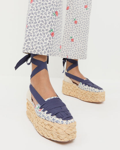 Loeffler Randall Mason Natural/Floral Platform Espadrille