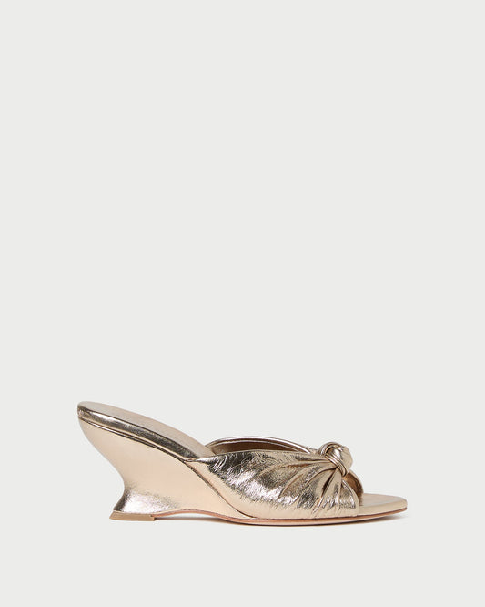 Loeffler Randall Marsy Champagne Leather Knot Wedge