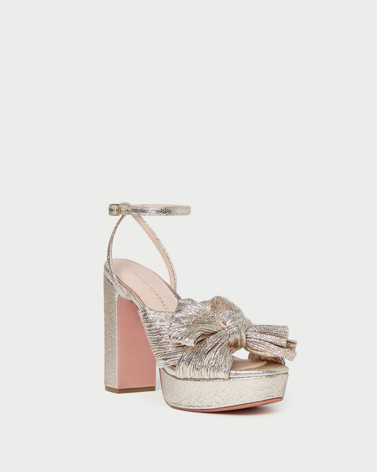 Loeffler Randall Natalia Champagne Platform Bow Heel