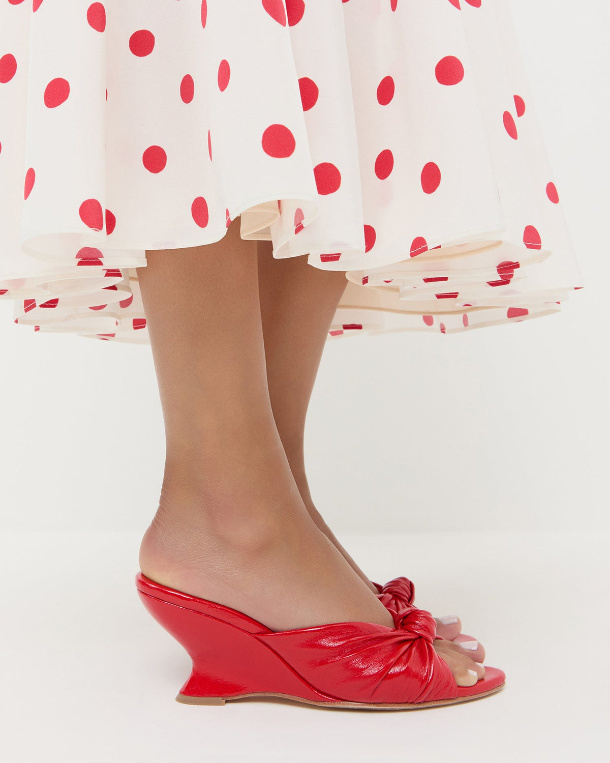 Loeffler Randall Marsy Red Leather Knot Wedge
