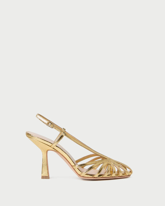 Loeffler Randall Alexandra Gold Slingback Heeled Sandal