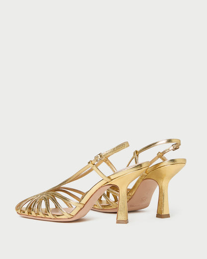 Loeffler Randall Alexandra Gold Slingback Heeled Sandal