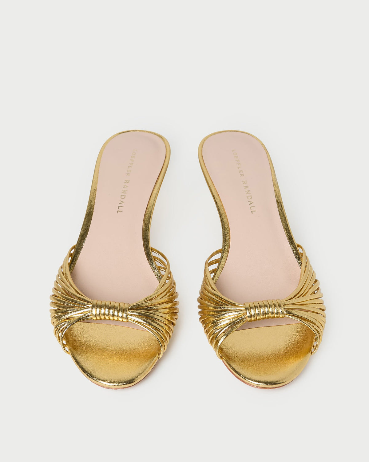 Loeffler Randall Dixie Gold Leather Kitten Heel