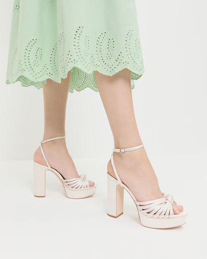 Loeffler Randall Rivka Cream Knot Platform Sandal