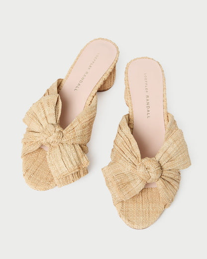 Loeffler Randall Emilia Natural Pleated Bow Heel