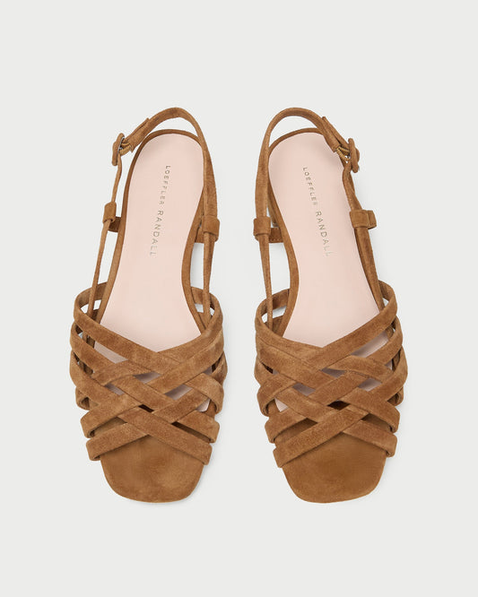 Loeffler Randall Shelly Cacao Suede Flat Sandal