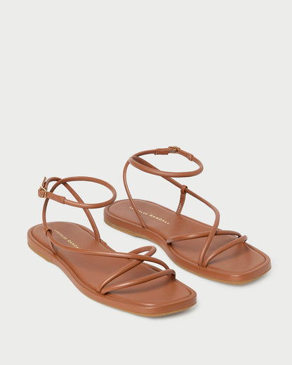 Loeffler Randall Noor Timber Leather Flat Sandal