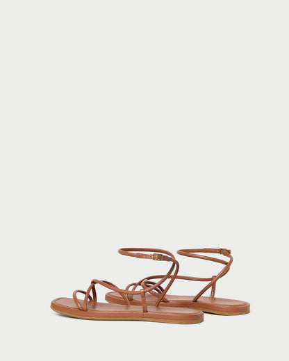 Loeffler Randall Noor Timber Leather Flat Sandal