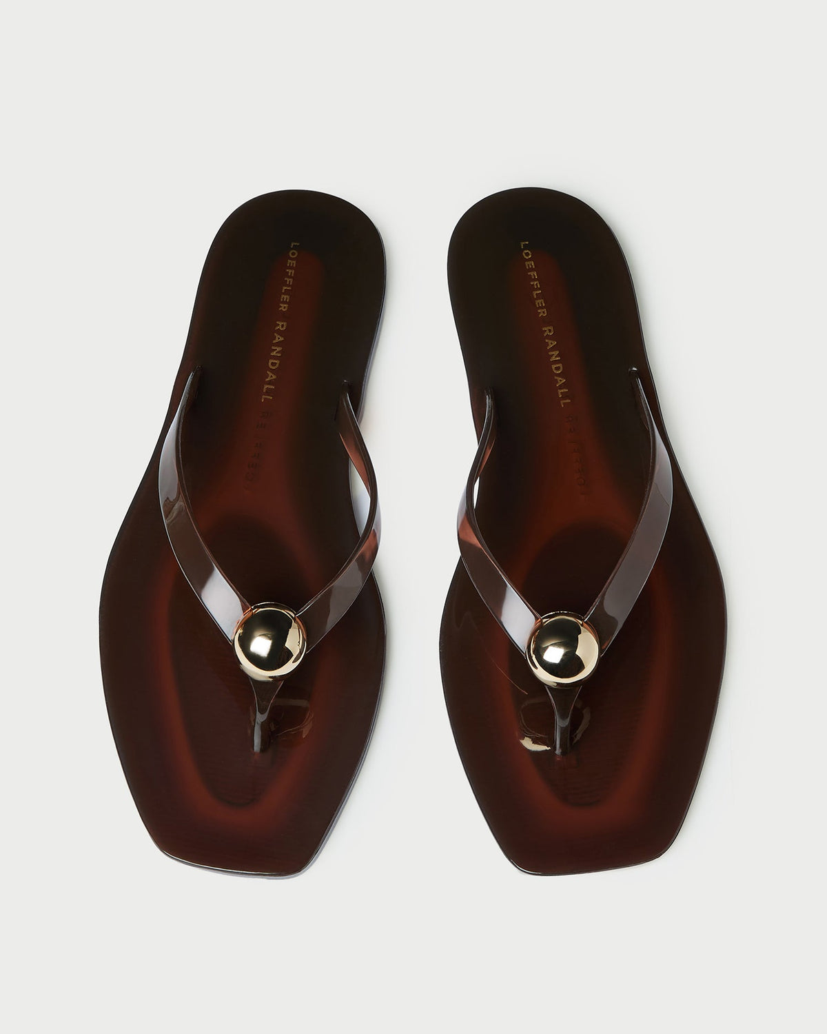 Loeffler Randall Jovie Brown Jelly Flip Flop