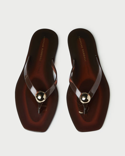 Loeffler Randall Jovie Brown Jelly Flip Flop