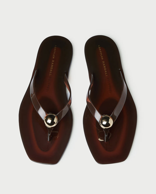 Loeffler Randall Jovie Brown Jelly Flip Flop