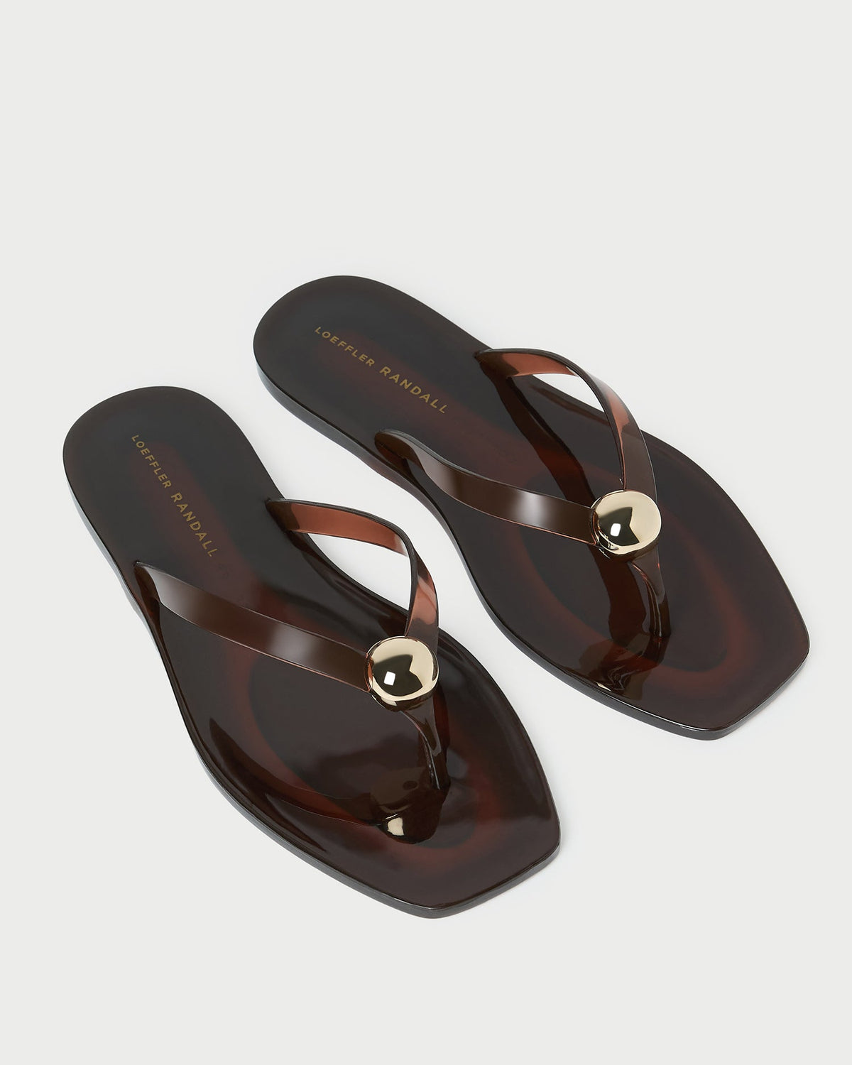 Loeffler Randall Jovie Brown Jelly Flip Flop