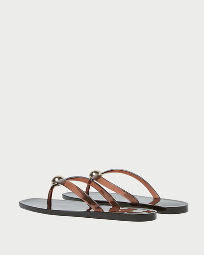 Loeffler Randall Jovie Brown Jelly Flip Flop