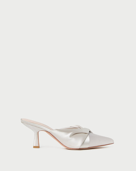 Loeffler Randall Tyla Cream Satin Twisted Mule