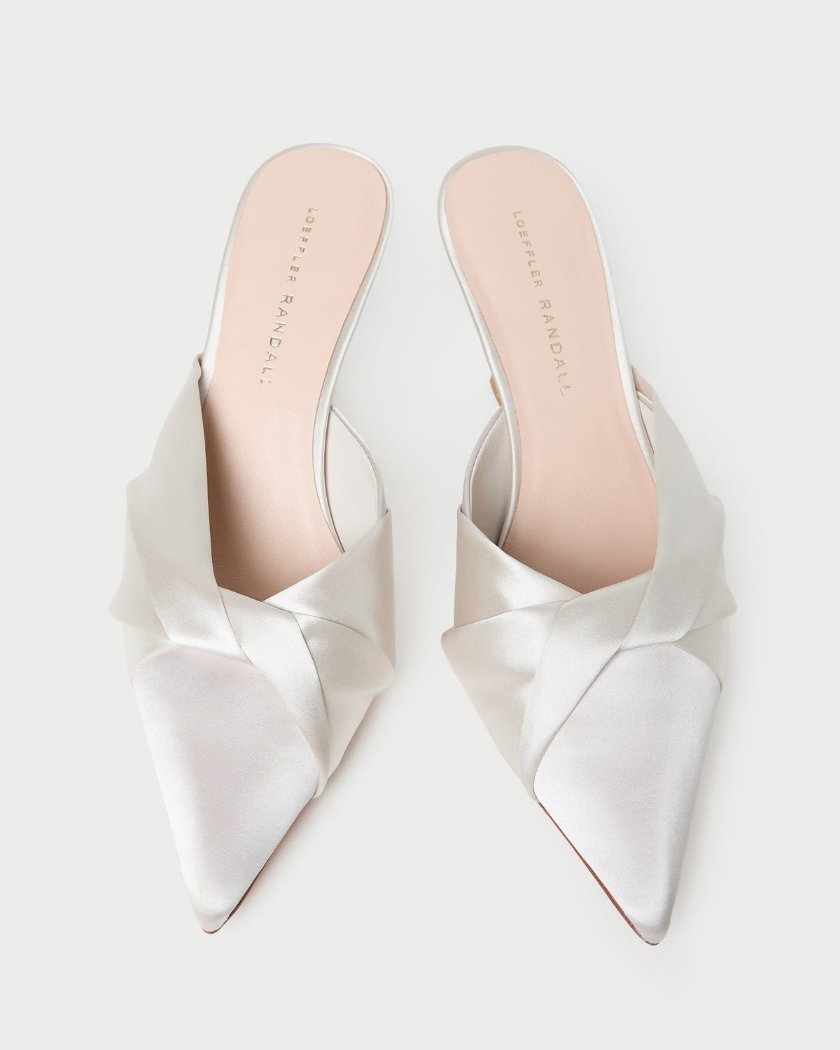 Loeffler Randall Tyla Cream Satin Twisted Mule