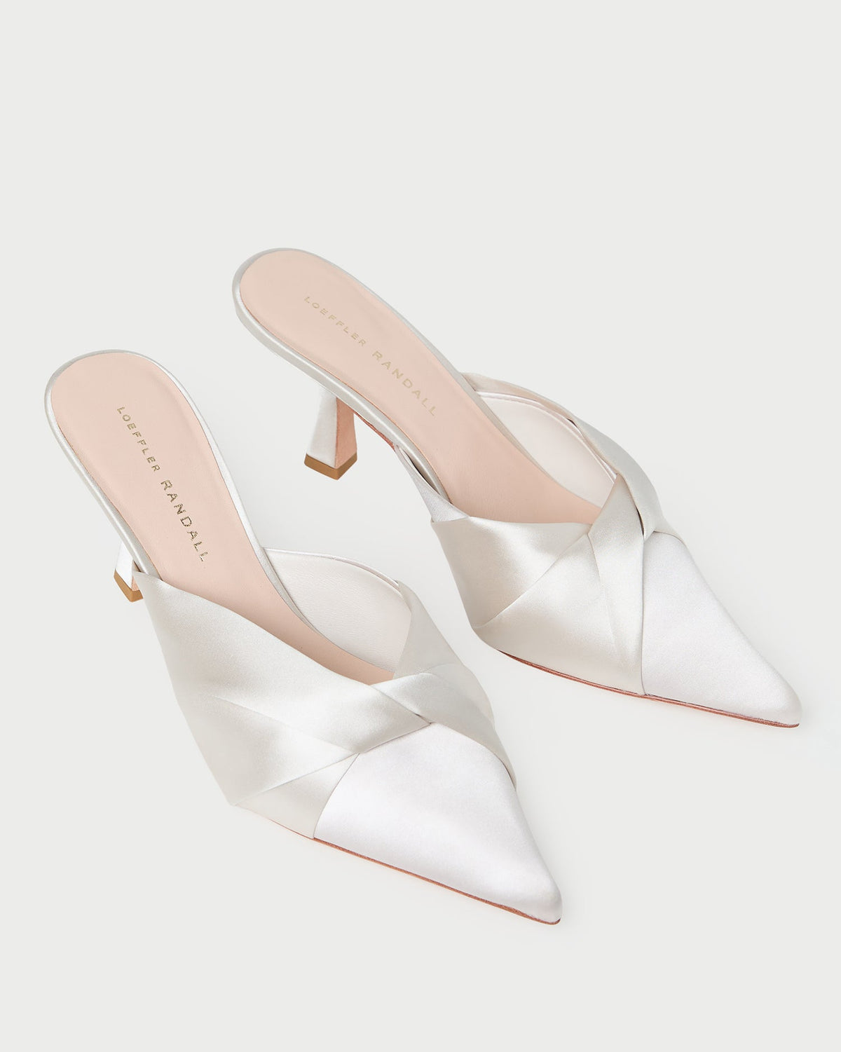 Loeffler Randall Tyla Cream Satin Twisted Mule