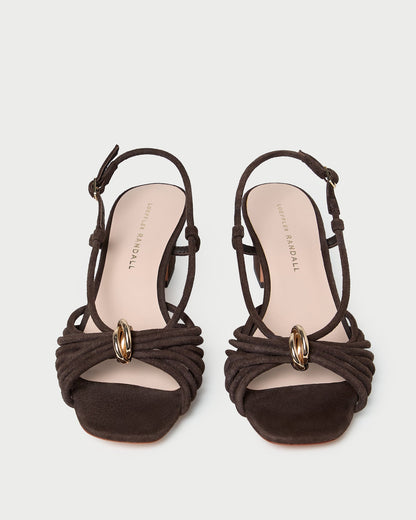 Loeffler Randall Minna Brown Suede Heeled Sandal