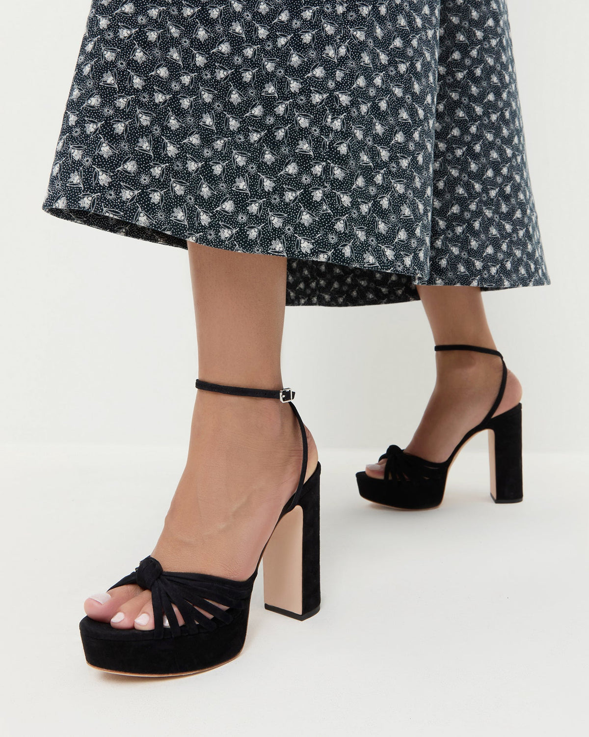 Loeffler Randall Rivka Black Suede Platform Sandal