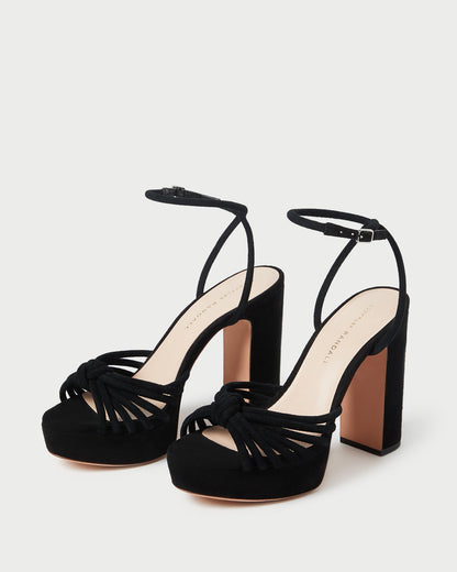Loeffler Randall Rivka Black Suede Platform Sandal