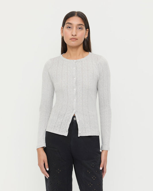 Loeffler Randall Ash Pointelle Cardigan