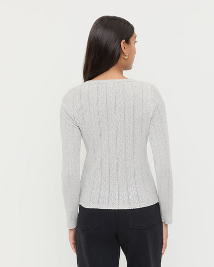 Loeffler Randall Ash Pointelle Cardigan