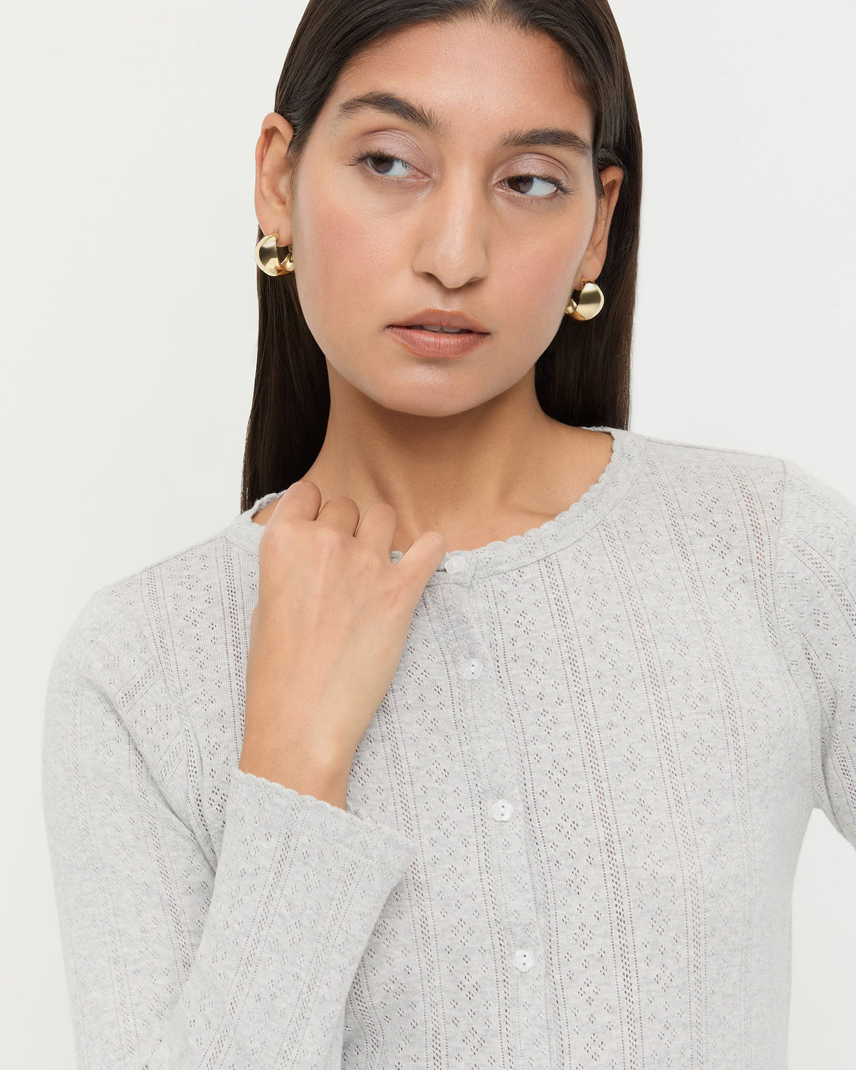 Loeffler Randall Ash Pointelle Cardigan