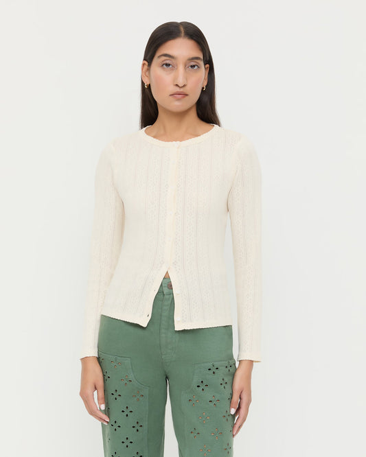 Loeffler Randall Ash Pointelle Cardigan