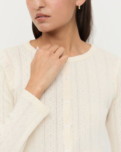 Loeffler Randall Ash Pointelle Cardigan