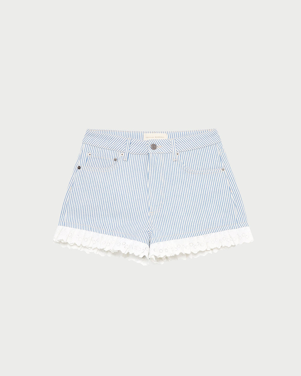 Loeffler Randall Kay Lace-Trimmed Denim Shorts
