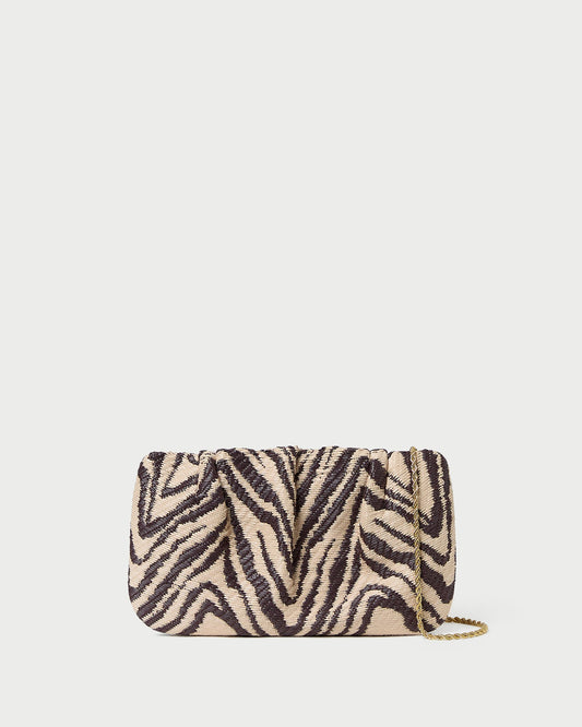 Loeffler Randall Serena Zebra Gathered Clutch