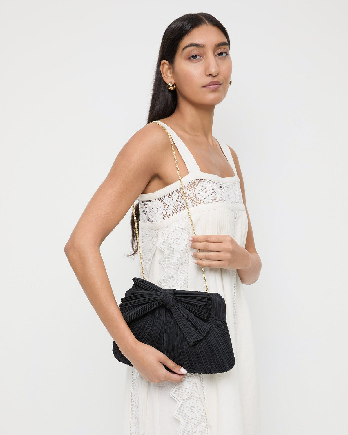 Loeffler Randall Rayne Black Bow Clutch