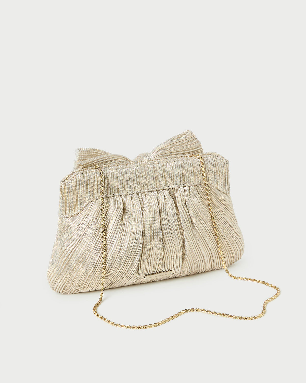 Loeffler Randall Rayne Platinum Bow Clutch