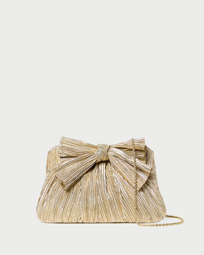 Loeffler Randall Rayne Gold Bow Clutch