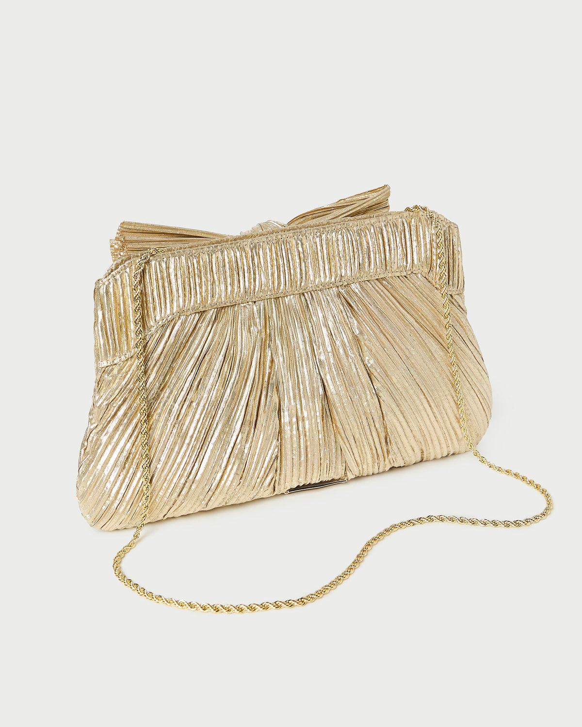 Loeffler Randall Rayne Gold Bow Clutch