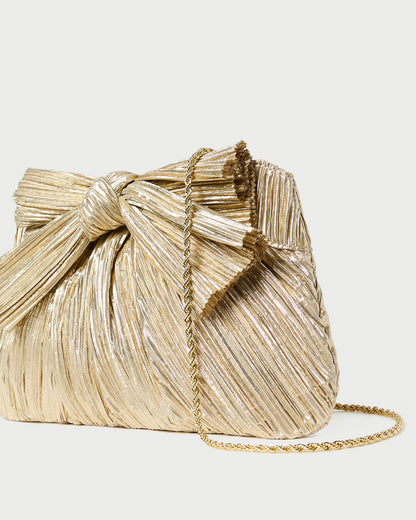 Loeffler Randall Rayne Gold Bow Clutch