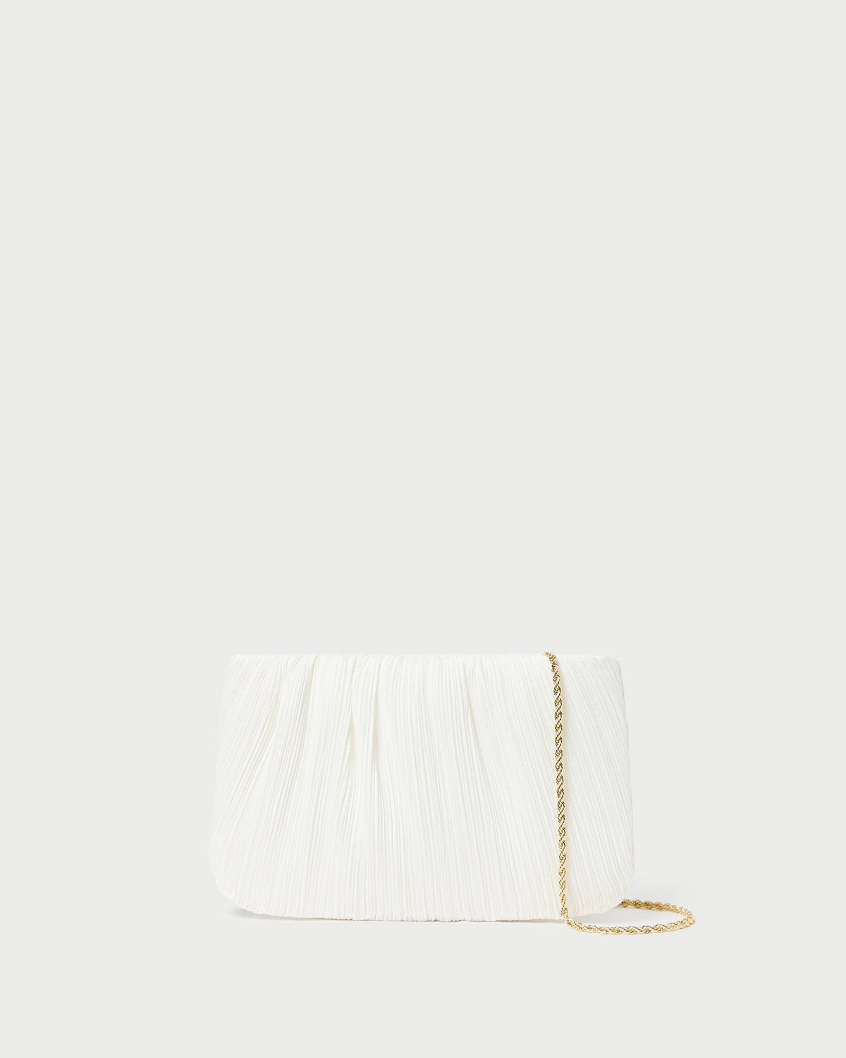 Loeffler Randall Brit White Flat Pleated Clutch