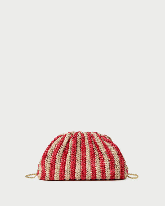 Loeffler Randall Bailey Red/Natural Crochet Clutch