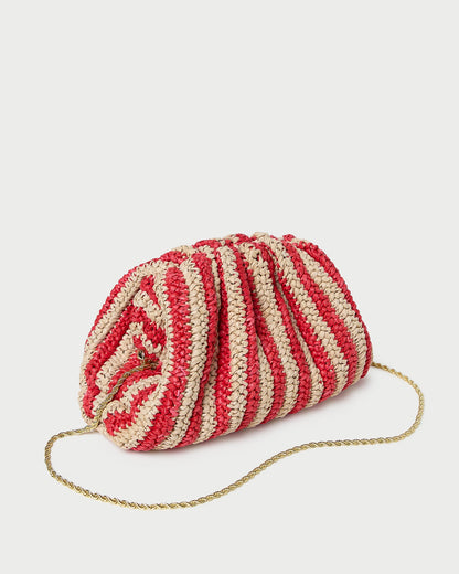Loeffler Randall Bailey Red/Natural Crochet Clutch