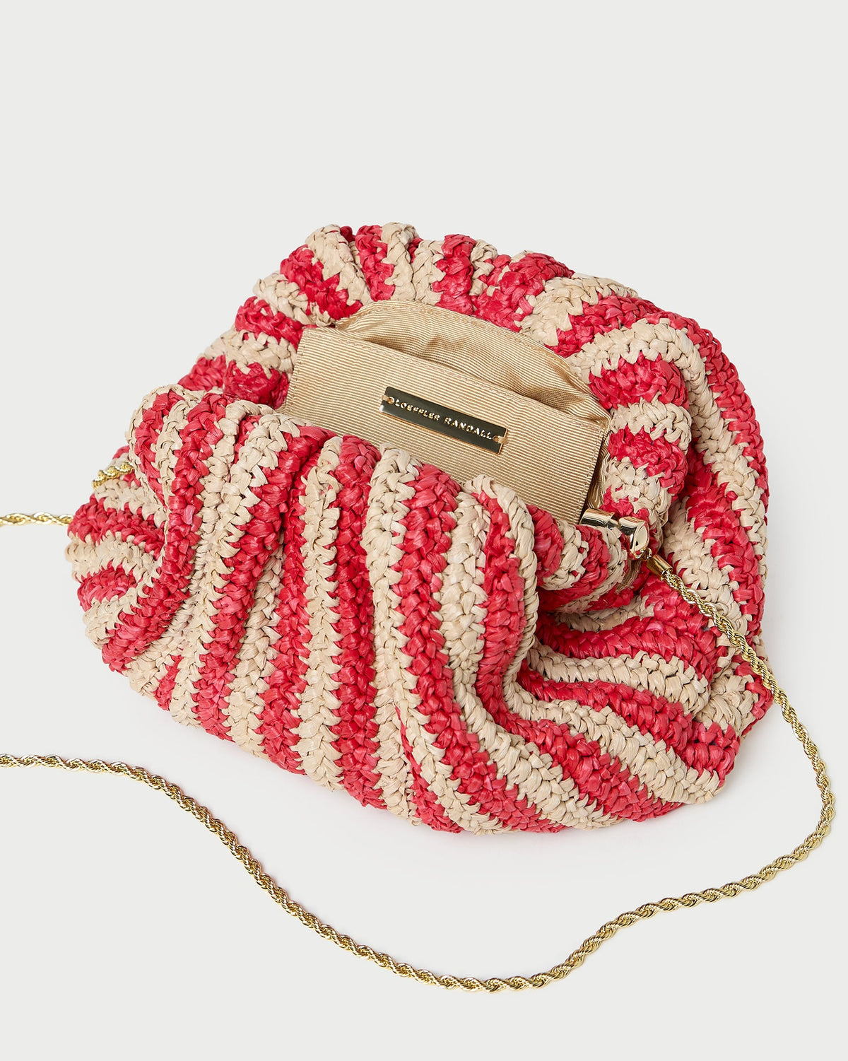 Loeffler Randall Bailey Red/Natural Crochet Clutch