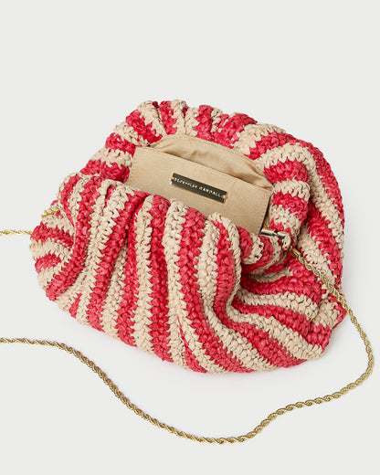 Loeffler Randall Bailey Red/Natural Crochet Clutch