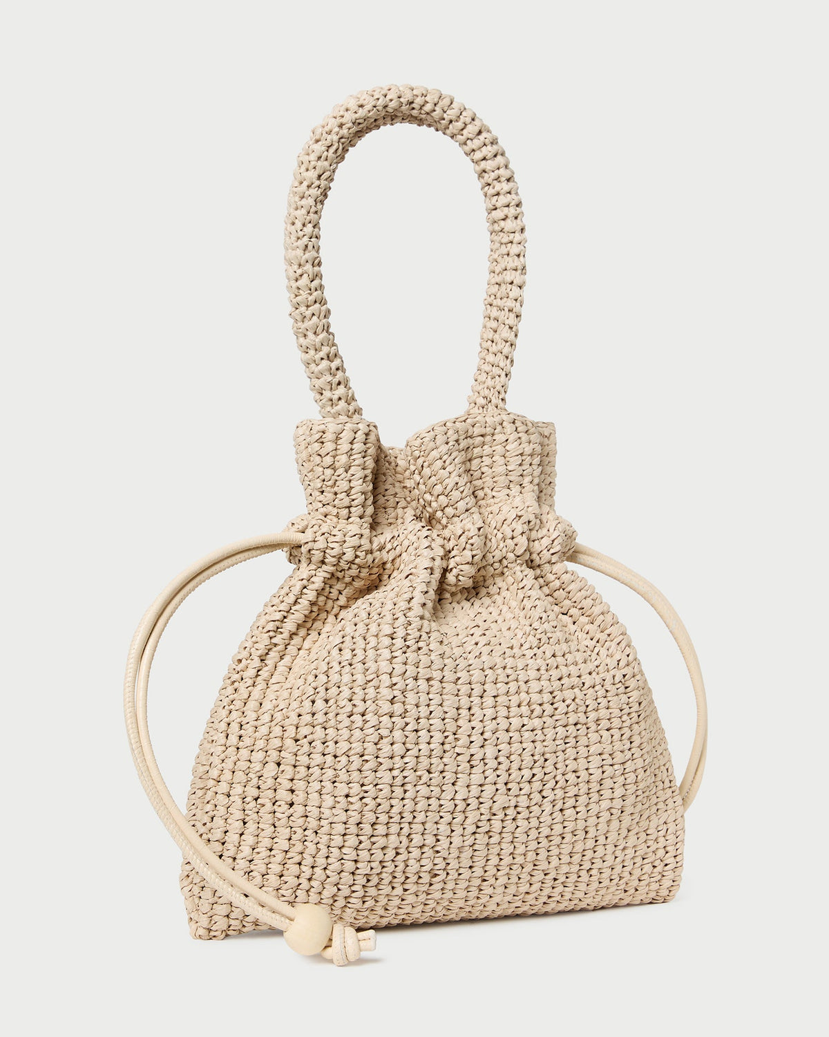 Loeffler Randall Kylie Natural Raffia Drawstring Pouch
