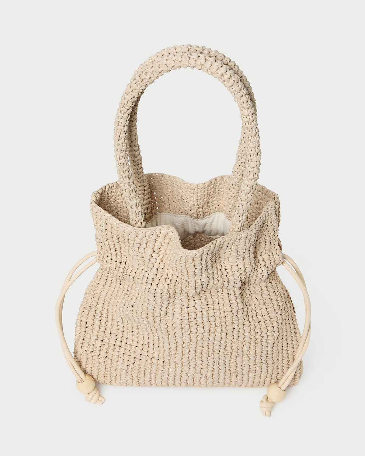 Loeffler Randall Kylie Natural Raffia Drawstring Pouch