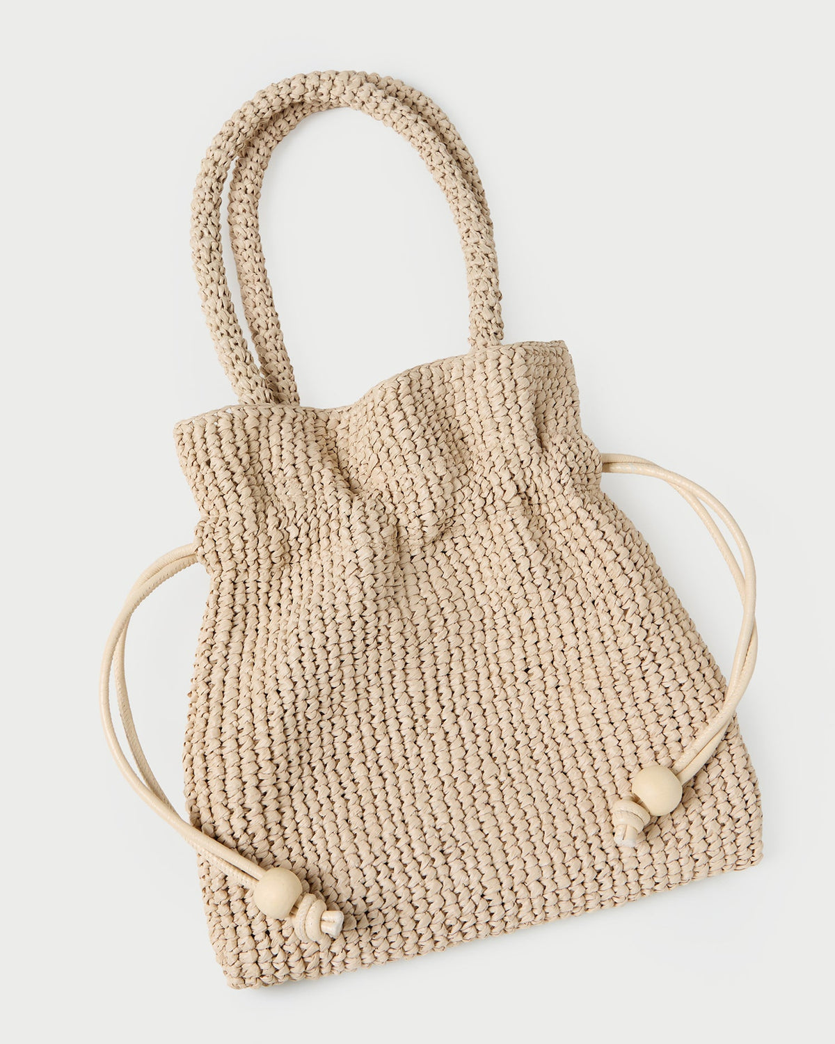 Loeffler Randall Kylie Natural Raffia Drawstring Pouch