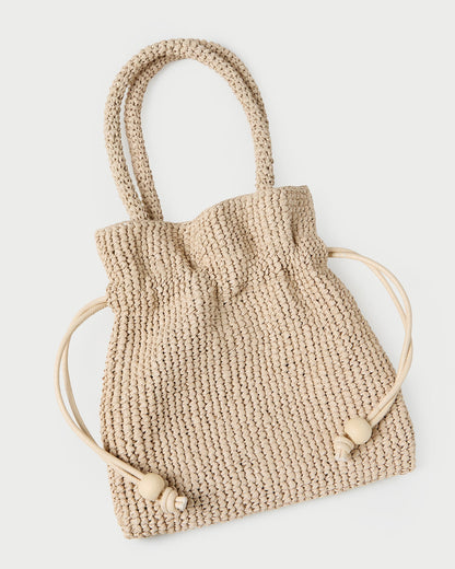Loeffler Randall Kylie Natural Raffia Drawstring Pouch