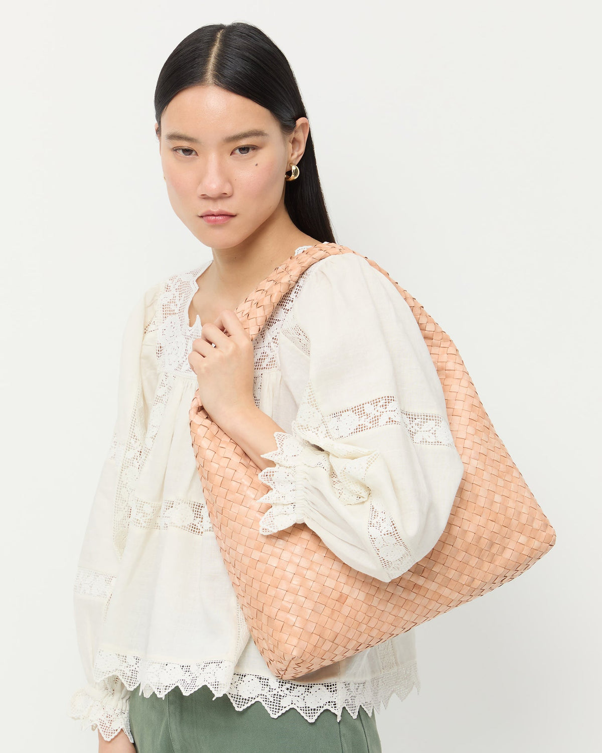 Loeffler Randall Willow Desert Sand Woven Hobo Bag