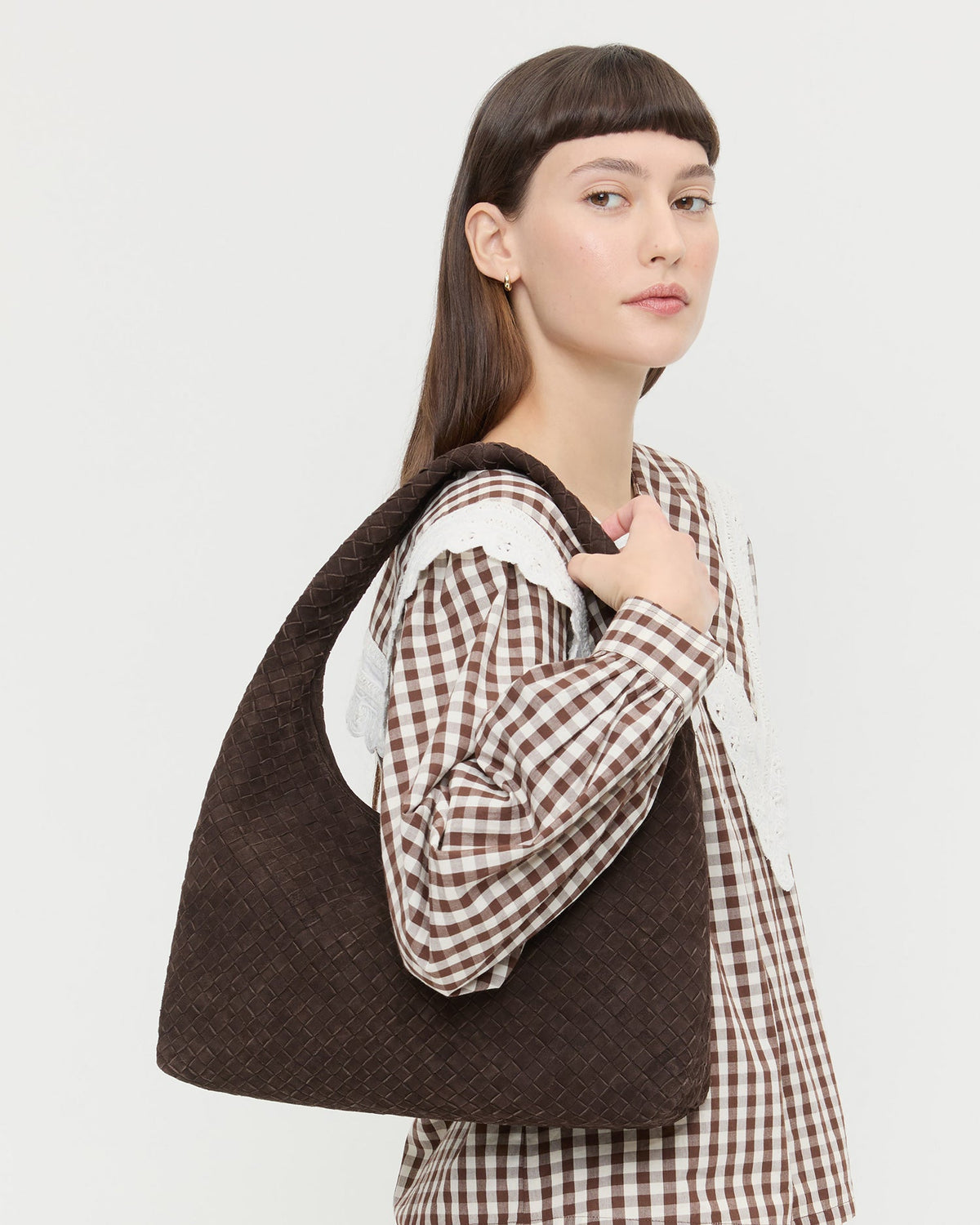 Loeffler Randall Willow Brown Suede Hobo Bag